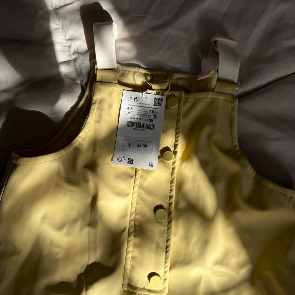 Zara Yellow Buttoned Overalls